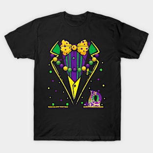 Mardi Gras Tuxedo Vest Party Suit Carnival Parade T-Shirt